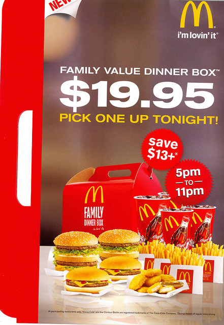 Mcdonald'S Dinner Box 2017
 McDonald s Family Dinner Box