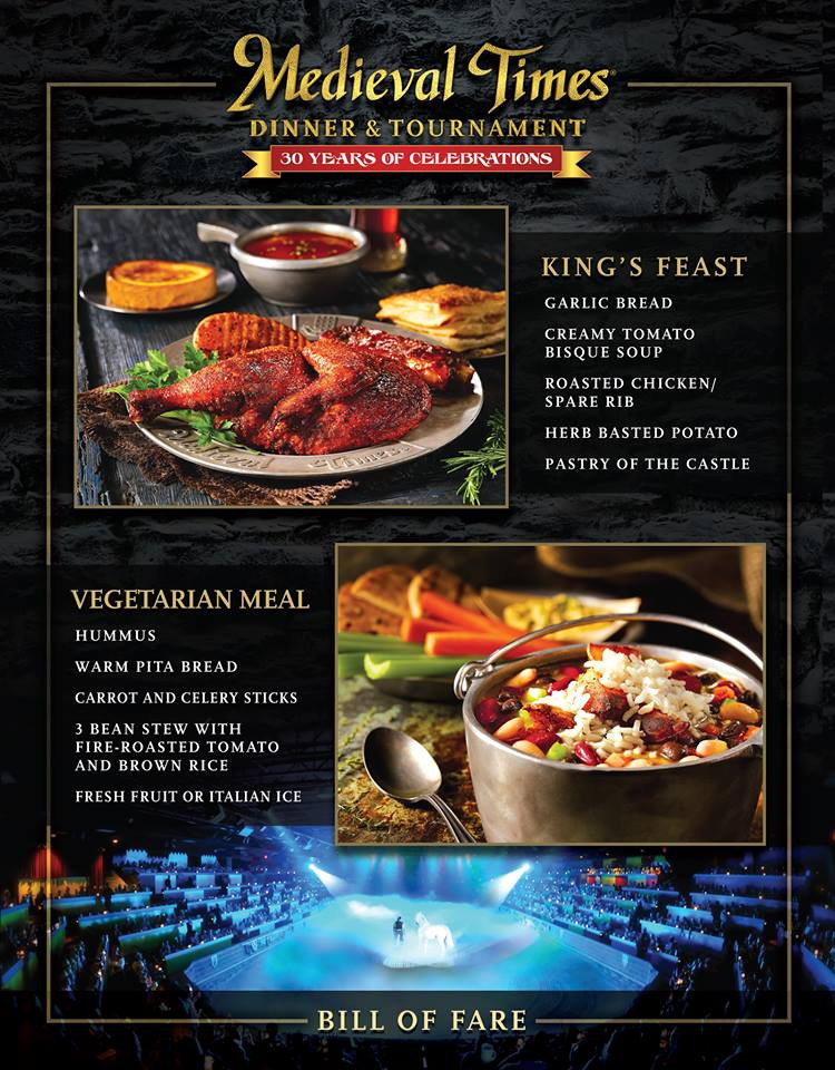 Medieval Times Dinner Menu
 Me val Times Dinner & Tournament Show in Orlando FL