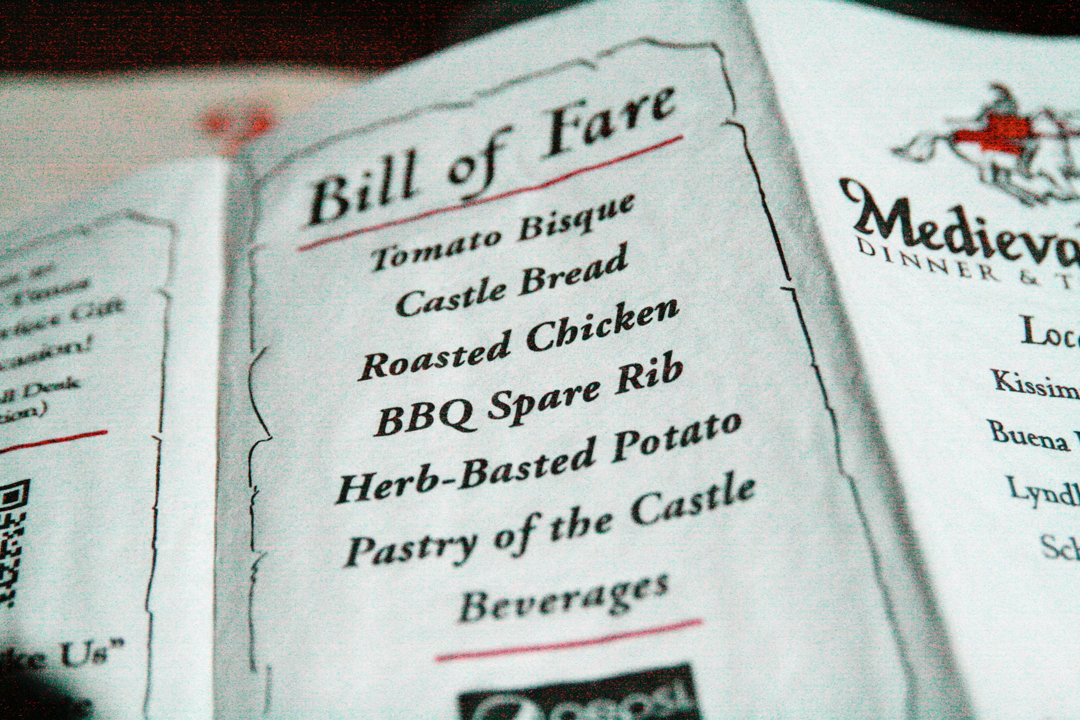 Medieval Times Dinner Menu
 me val times chicken seasoning