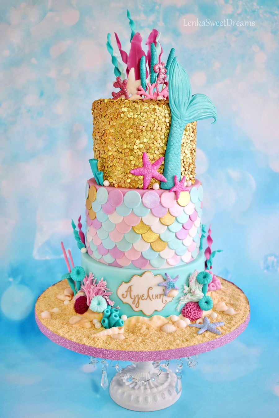 Mermaid Birthday Cake
 Mermaid Sequins Cake CakeCentral