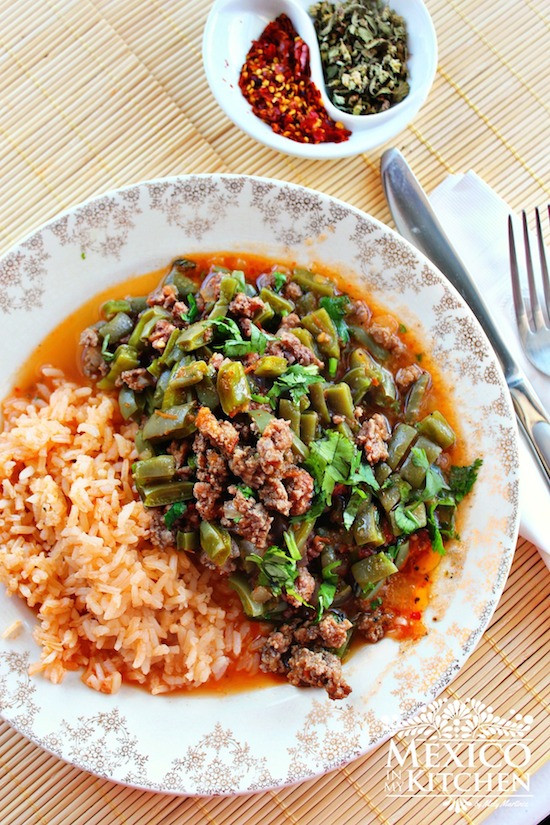 Mexican Ground Beef Recipes
 Nopales with ground beef in a piquin sauce Traditional