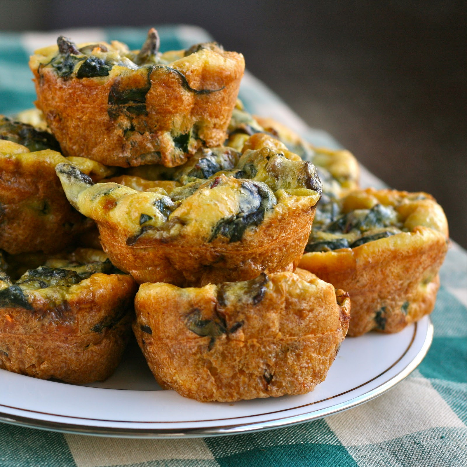 Mini Breakfast Quiche
 Q is for Quiches with Chard & Mushrooms