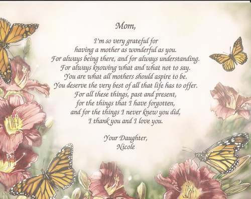 Mother'S Day Desserts
 Personalized Poem for Mother Gift for Mother s Day