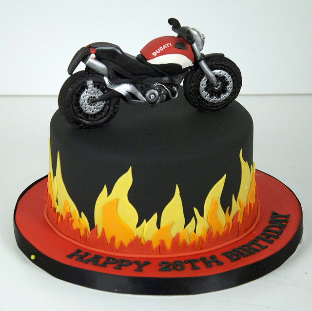 Motorcycle Birthday Cake
 flame ducati motorcycle cake