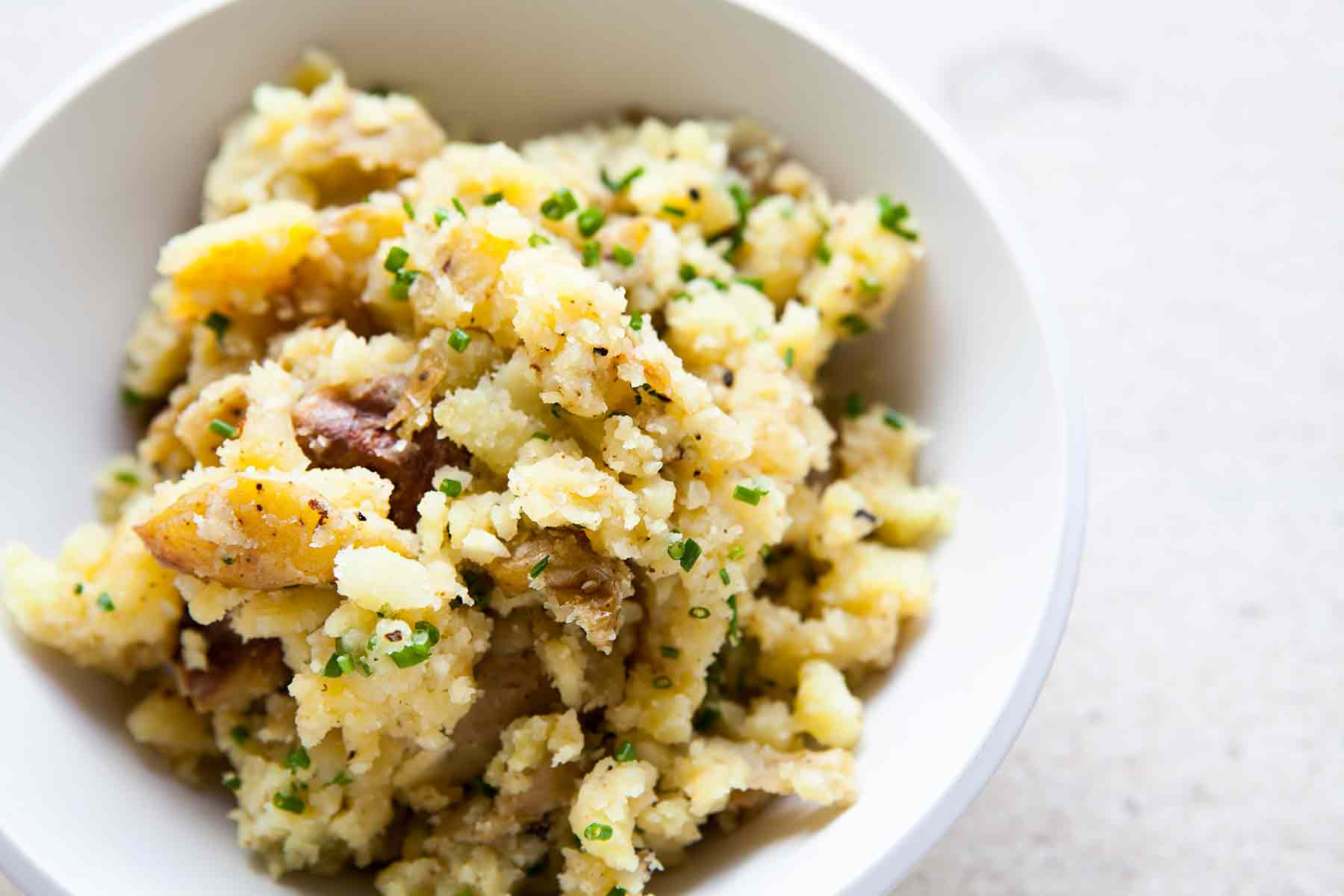 New Potato Recipe
 Smashed New Potatoes with Garlic and Chives Smashed