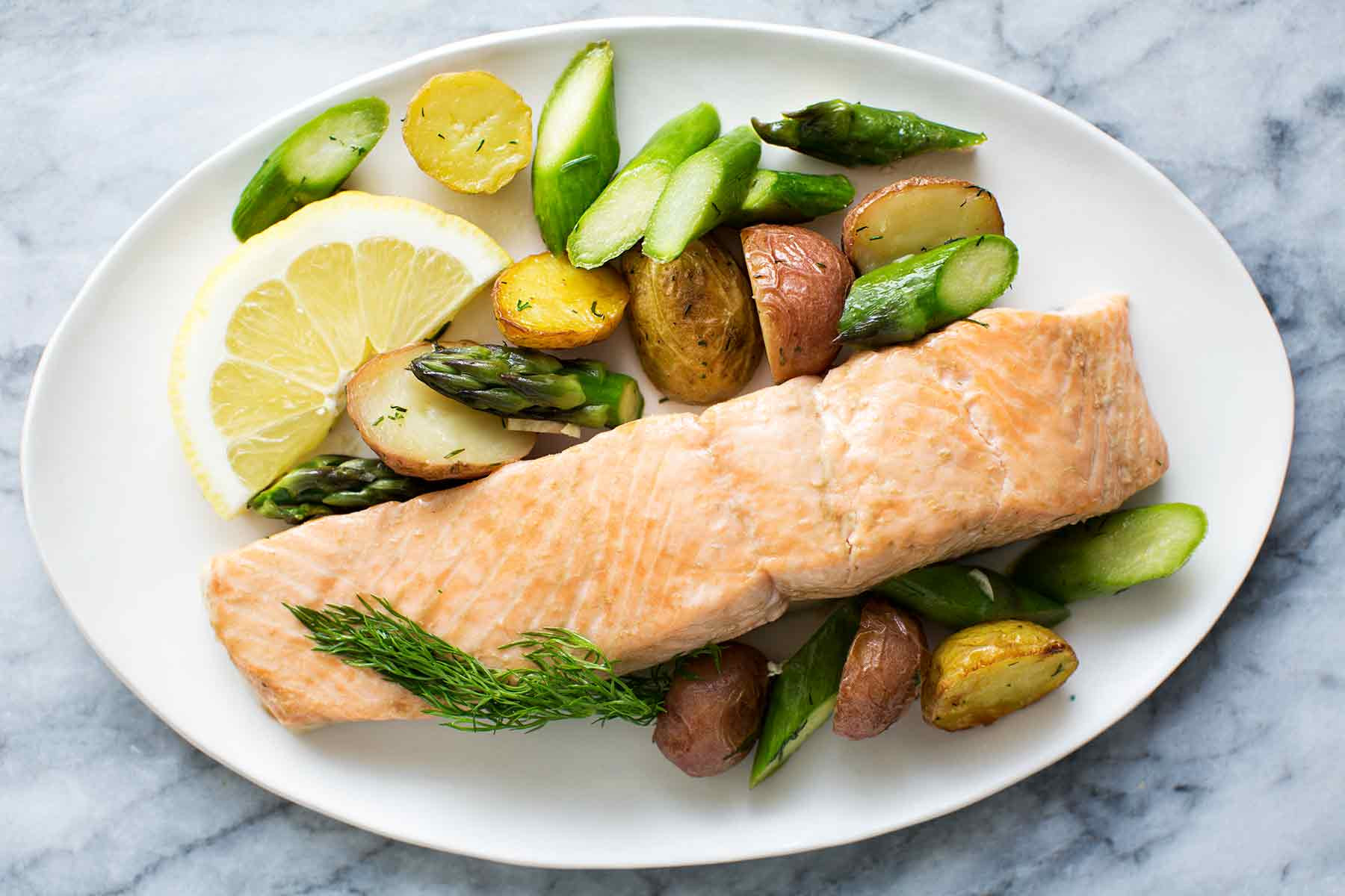 New Potato Recipe
 Oven Roasted Salmon Asparagus and New Potatoes Recipe