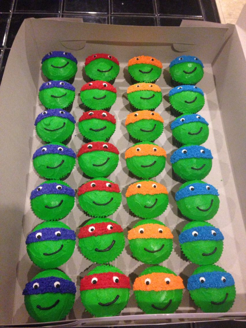 Ninja Turtle Cupcakes
 Awesome Ninja Turtle Cupcakes with Splinter and Shredder