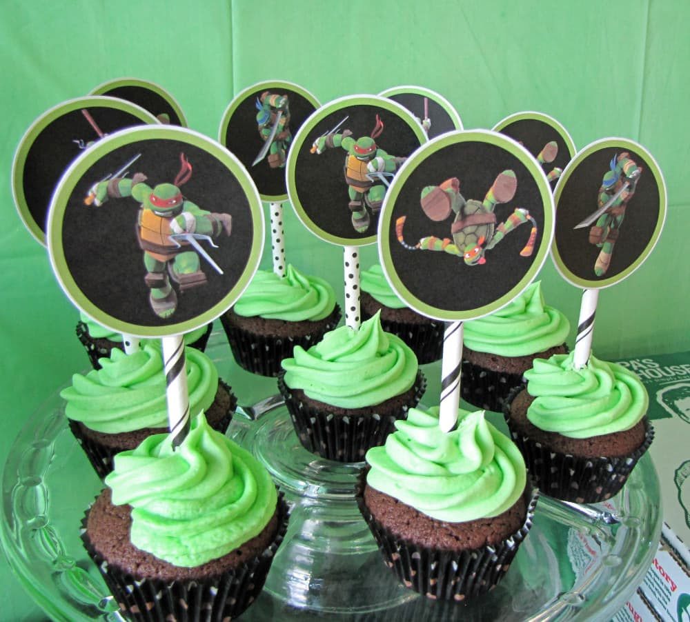 Ninja Turtle Cupcakes
 Ninja Turtle Party Ideas Craving some Creativity