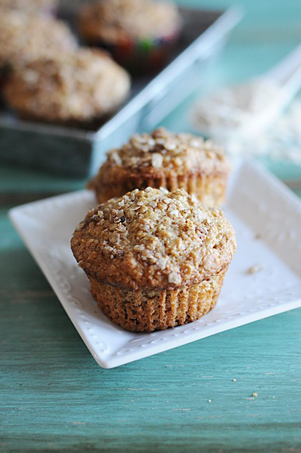 Oatmeal Applesauce Muffins
 Applesauce Oatmeal Streusel Muffins from Dine and Dish