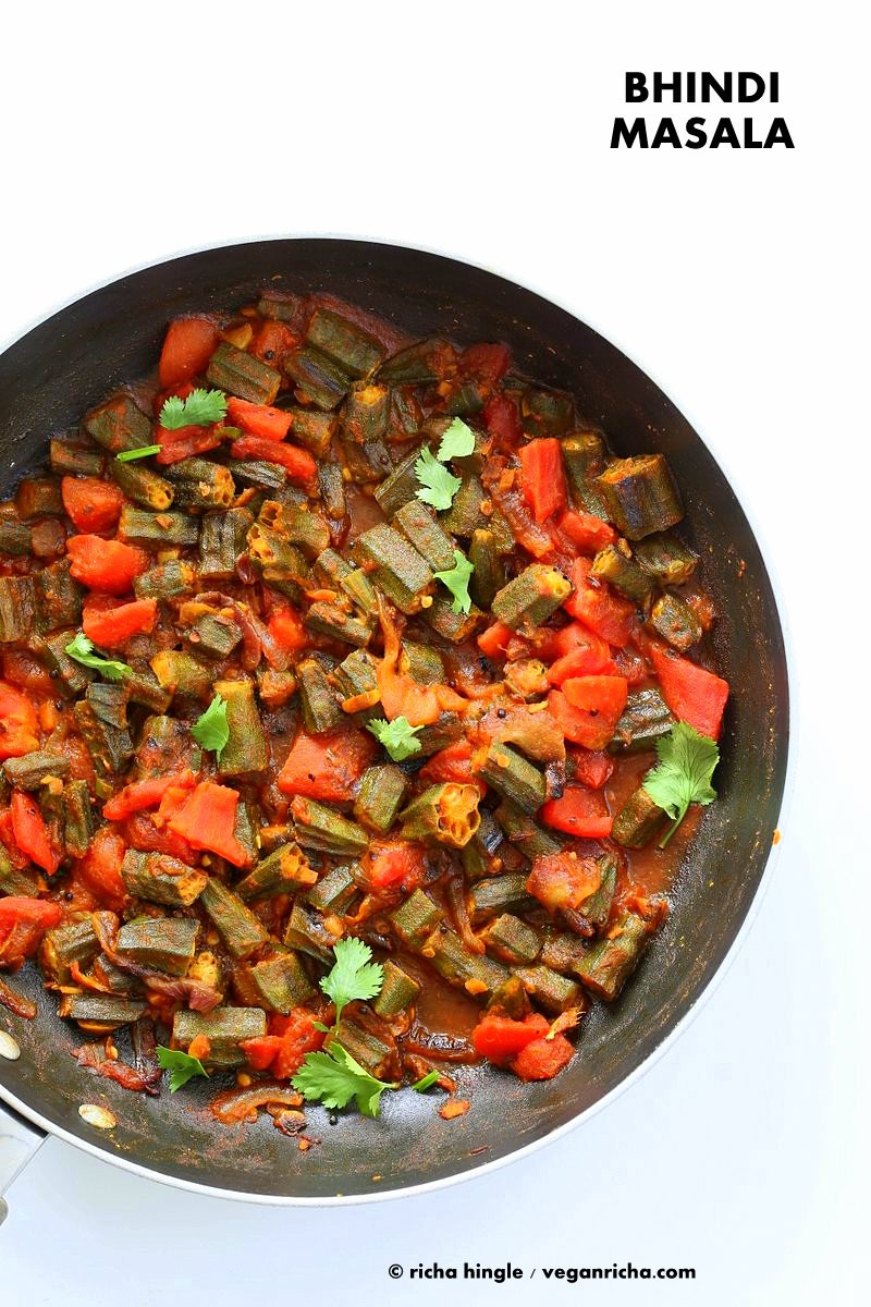 Okra Recipes Indian
 Bhindi Masala Recipe Okra in ion tomato Curry Vegan