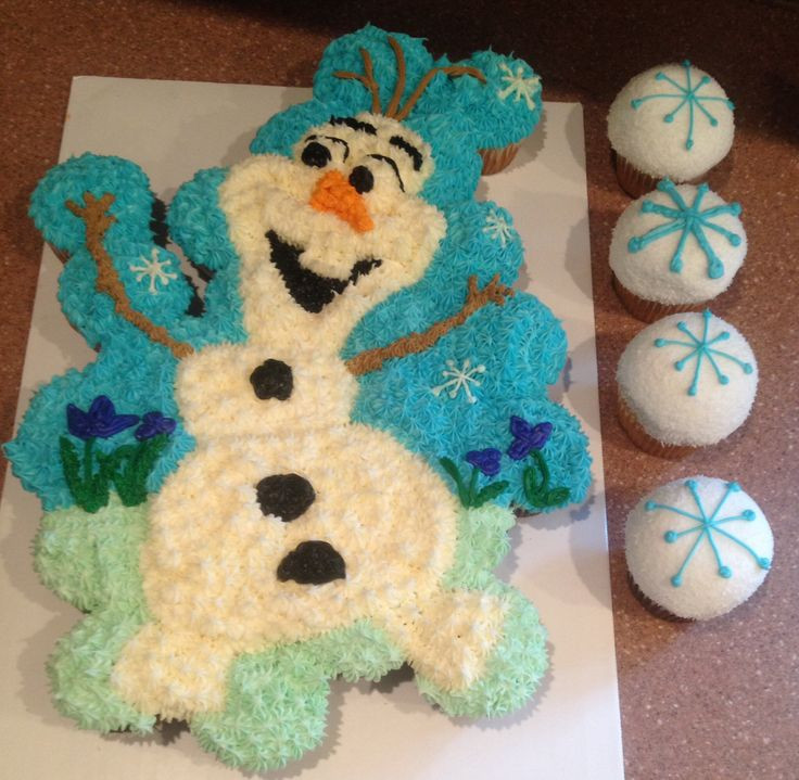 Olaf Cupcakes Cake
 Olaf Pull Apart Cake Cupcakes