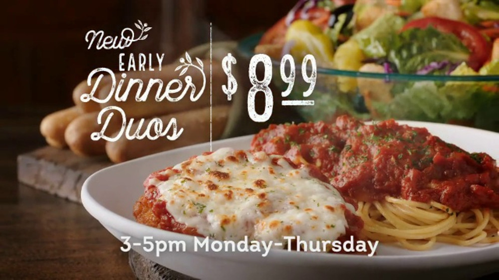 Olive Garden Early Dinner Special
 Olive Garden Early Dinner Duos TV mercial Delicious