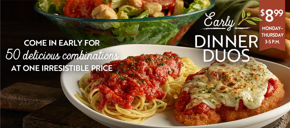 Olive Garden Early Dinner Special
 Specials