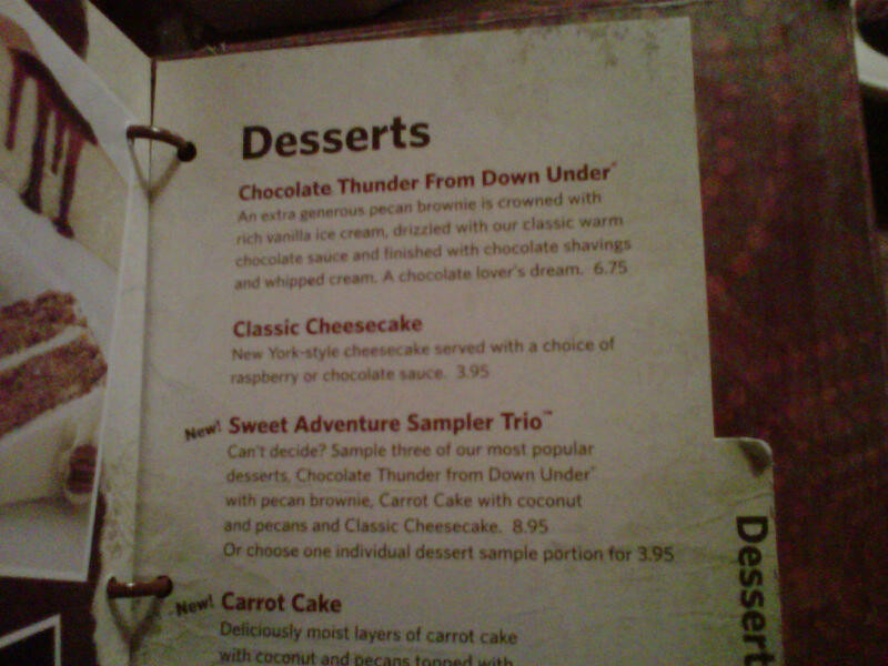 Outback Dessert Menu
 Outback Dessert Menu Related Keywords Outback Dessert
