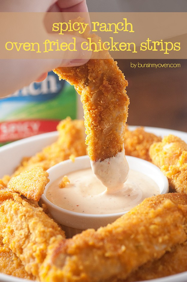 Oven Fried Chicken Strips
 Oven Fried Spicy Ranch Chicken Strips