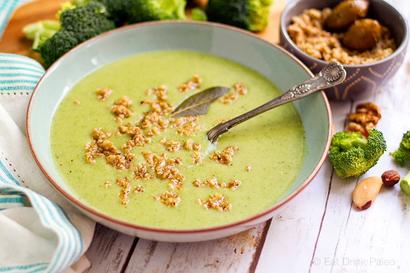 Paleo Broccoli Soup
 Paleo Broccoli Soup with Olive & Nut Pesto Recipe