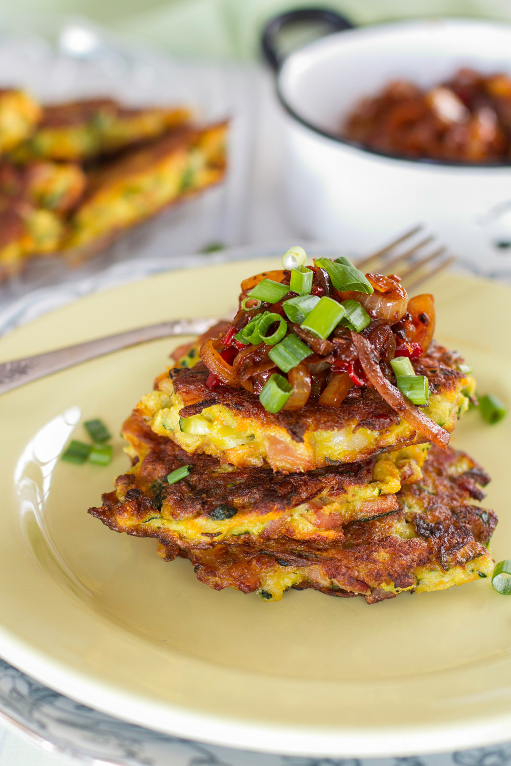 Paleo Zucchini Fritters
 Guest Post Eat Drink Paleo Zucchini & Bacon Fritters