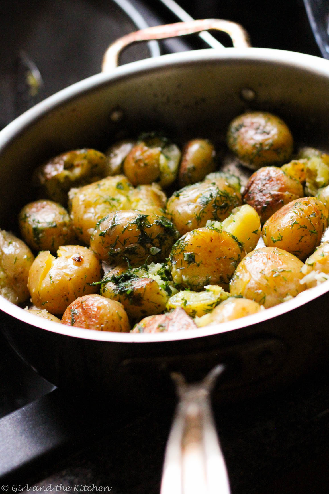 Pan Roasted Potatoes
 Pan Roasted Potatoes with Garlic and Dill Girl and the