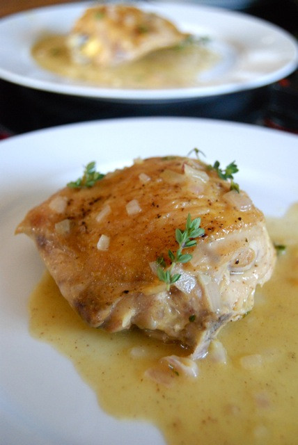 Pan Seared Chicken Thighs
 Pan Seared Chicken Thighs with Beer & Grainy Mustard Sauce