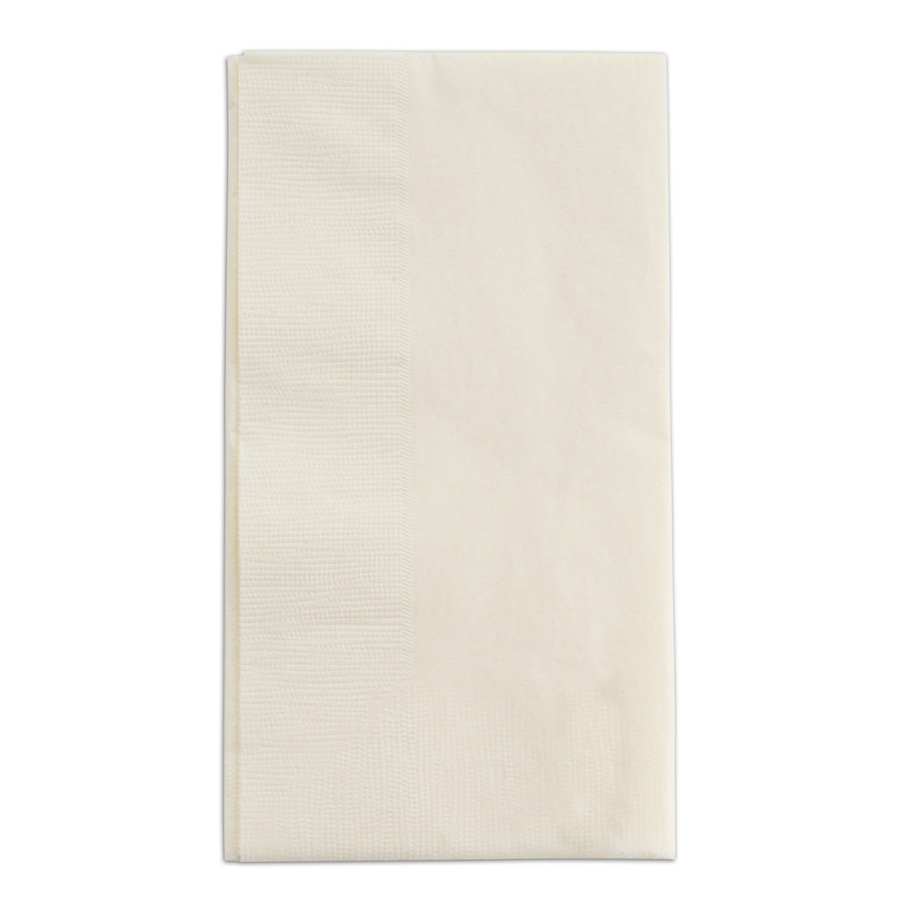 Paper Dinner Napkins
 Choice 15" x 17" Ecru Ivory 2 Ply Paper Dinner Napkins