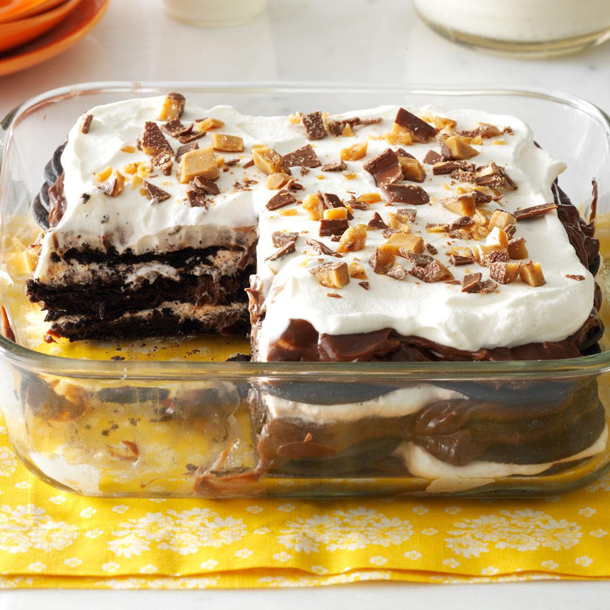 Party Dessert Recipes
 Double Chocolate Toffee Icebox Cake Recipe
