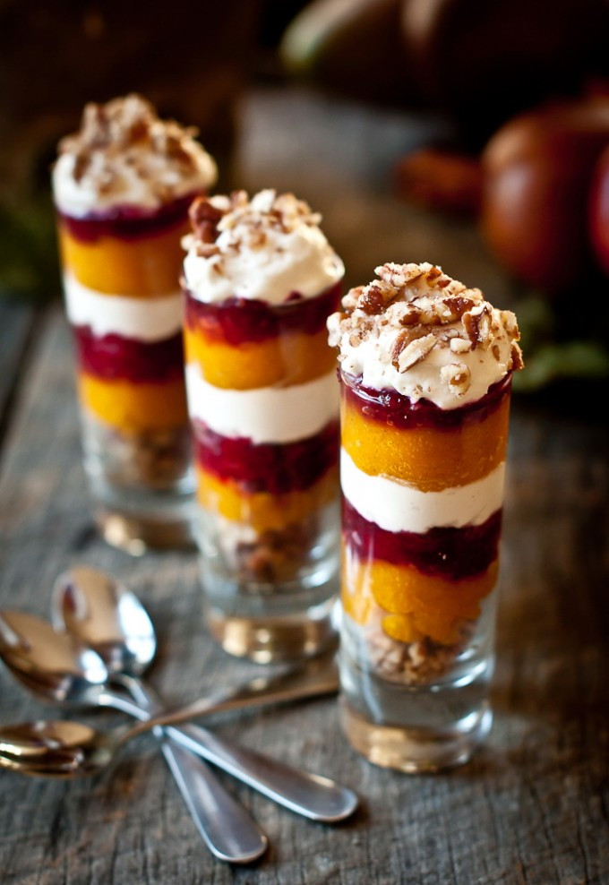 Party Dessert Recipes
 Ginger Pumpkin Cranberry Parfait Shot – Healthy Christmas