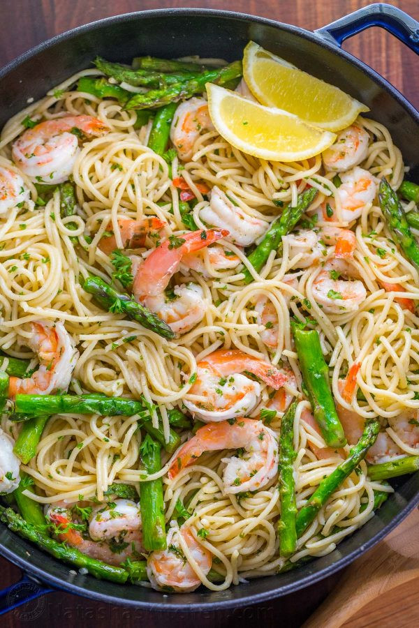 Pasta With Asparagus
 Shrimp Scampi Pasta with Asparagus VIDEO