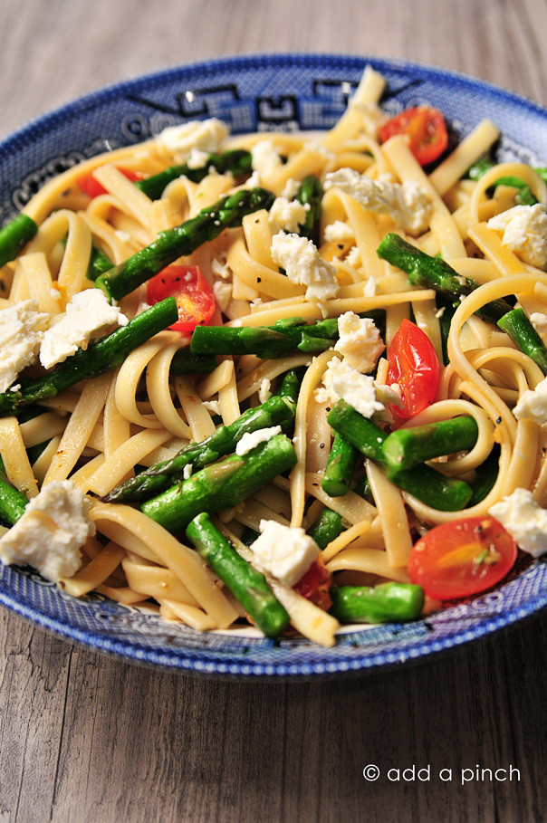 Pasta With Asparagus
 Spring Asparagus and Tomato Pasta with Feta Recipe Add a