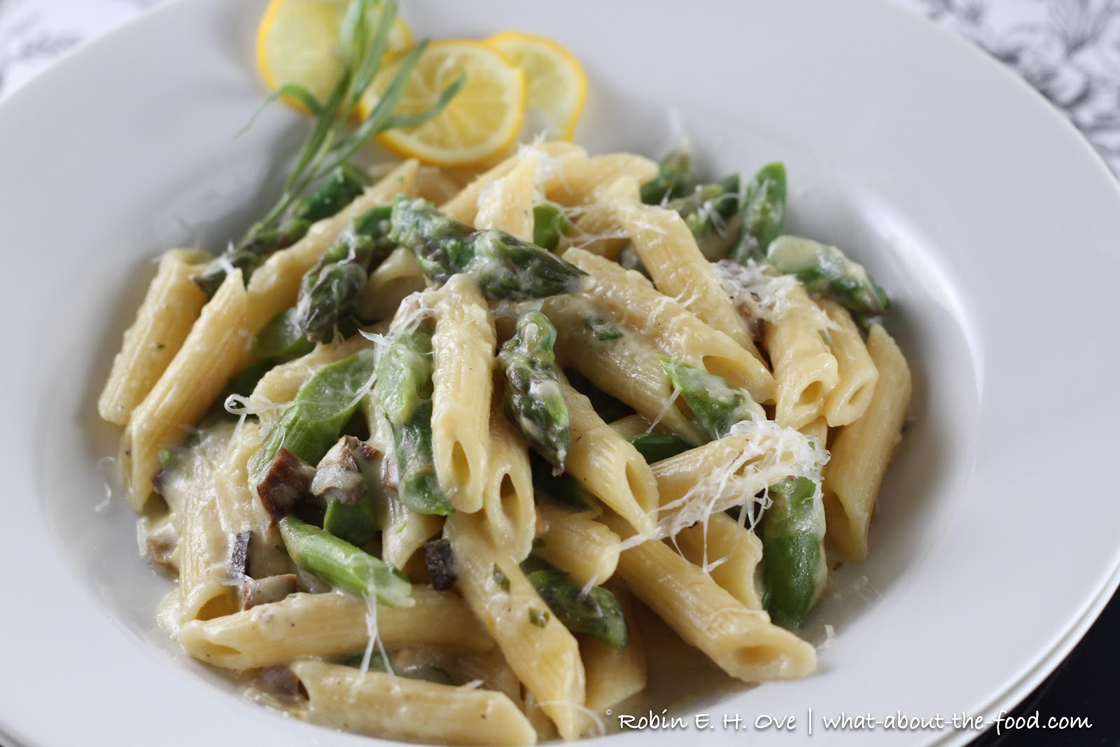 Pasta With Asparagus
 What about the food Lemon Truffle Pasta with Asparagus