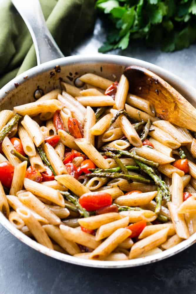 Pasta With Asparagus
 pasta salad with asparagus and cherry tomatoes
