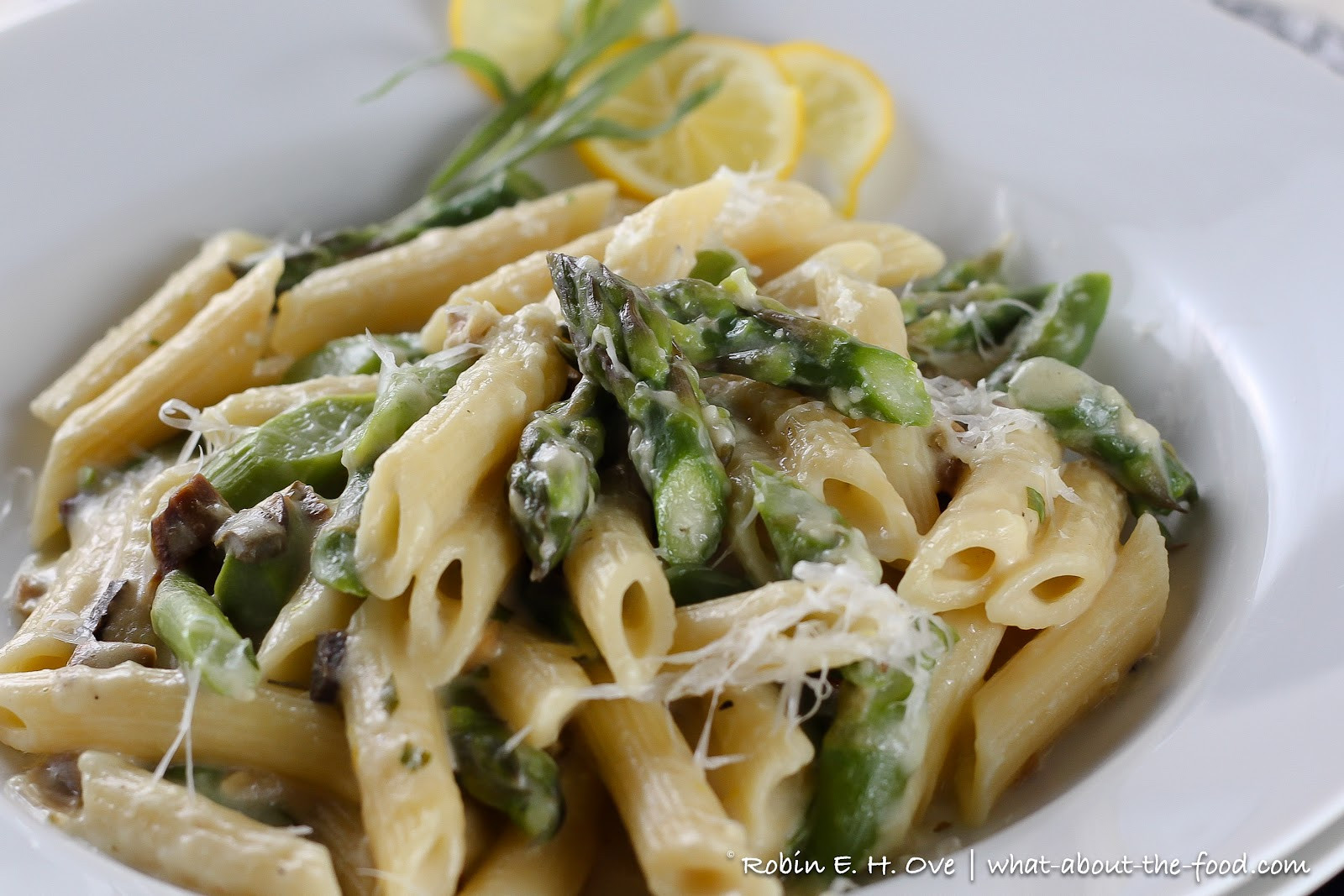 Pasta With Asparagus
 What about the food Lemon Truffle Pasta with Asparagus