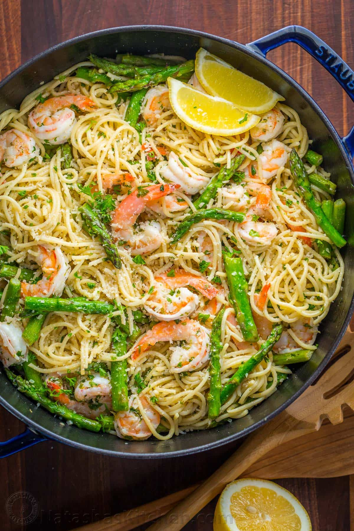 Pasta With Asparagus
 Nature s Eye Shrimp Scampi Pasta with Asparagus
