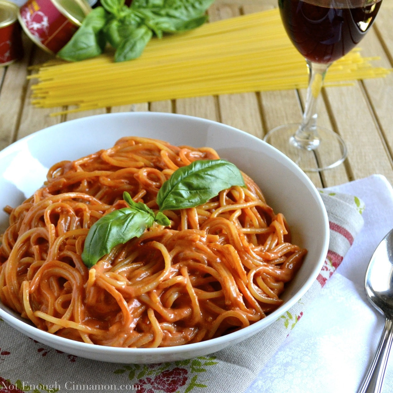 Pasta With Tomato Sauce
 Skinny Pesto Cream Pasta