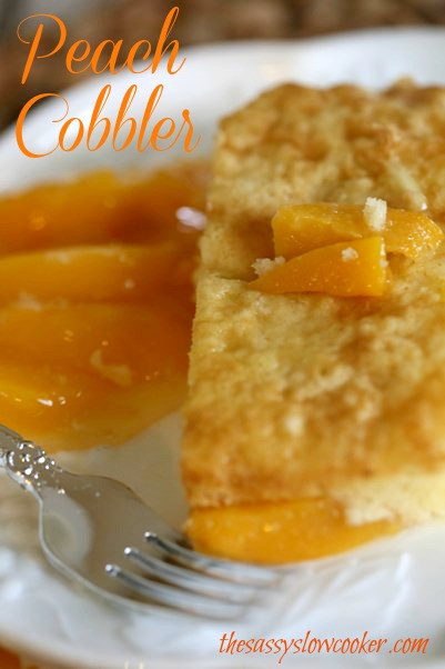 Peach Desserts Easy
 Easy Peach Cobbler Recipe The Sassy Slow Cooker