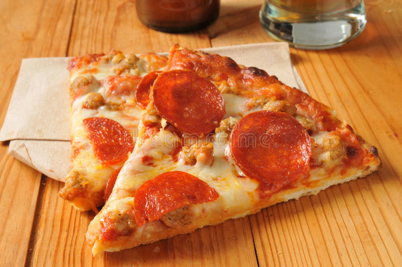 Pepperoni Pizza Slice
 Pepperoni And Sausage Pizza Stock s Image