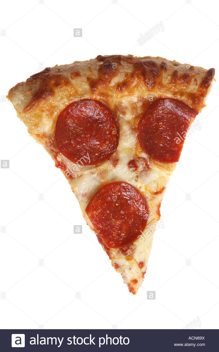 Pepperoni Pizza Slice
 Slice Pepperoni Pizza Cut Out White Background Stock