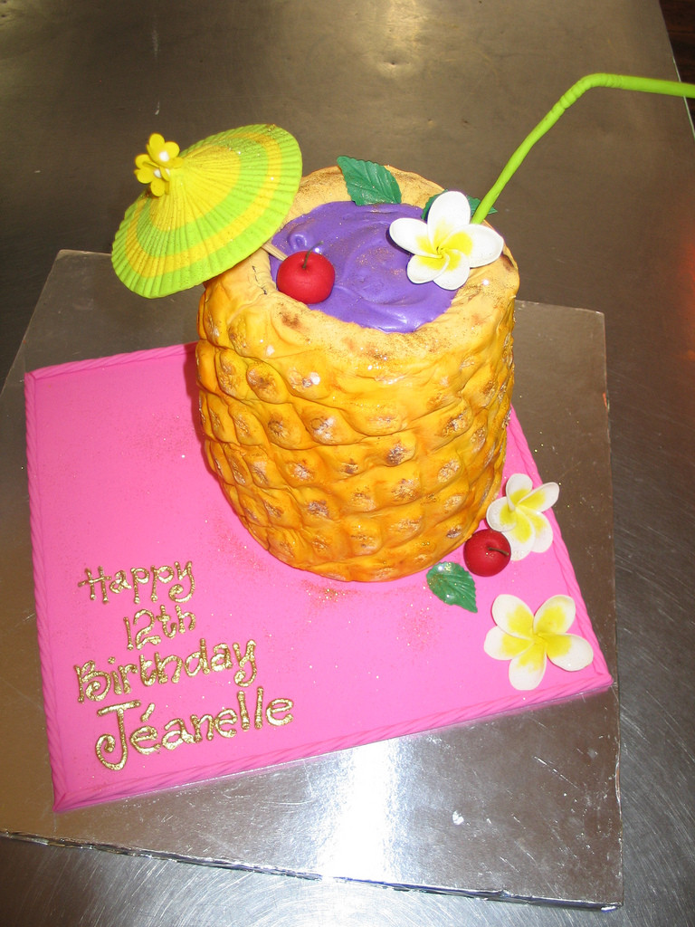 Pineapple Shaped Cake
 Pineapple Cocktail shaped Wicked Chocolate cake