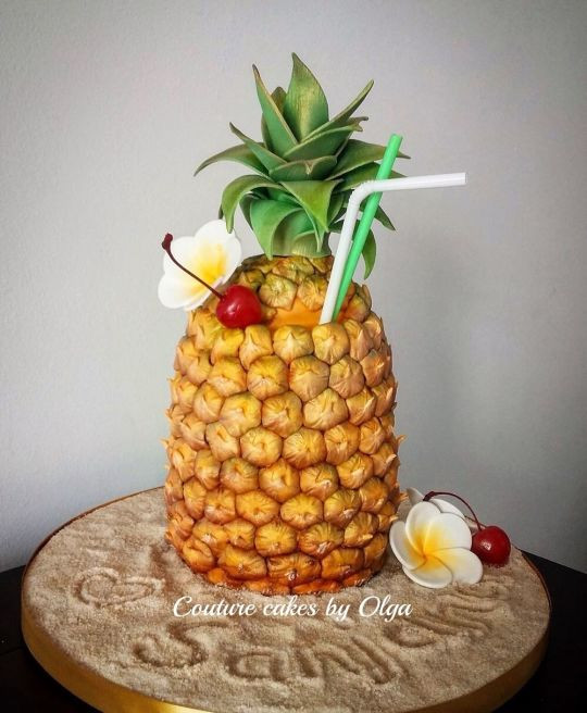 Pineapple Shaped Cake
 Pineapple cake cake by Couture cakes by Olga CakesDecor