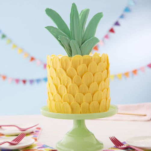 Pineapple Shaped Cake
 Brush Stroke Pineapple Cake