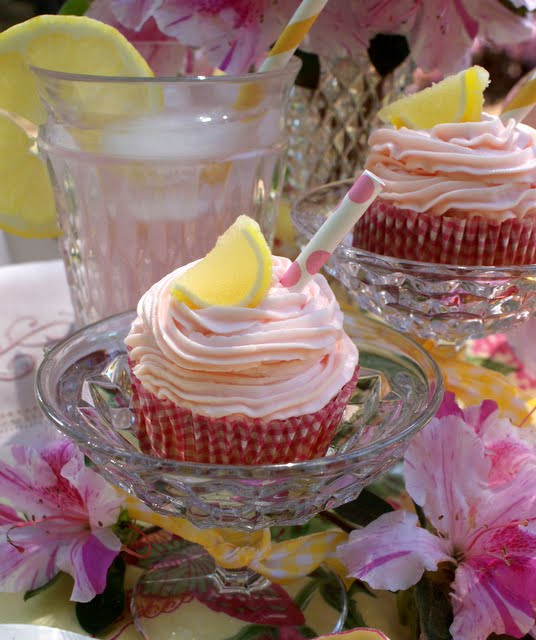 Pink Lemonade Cupcakes
 A Little Loveliness Pink Lemonade Cupcakes