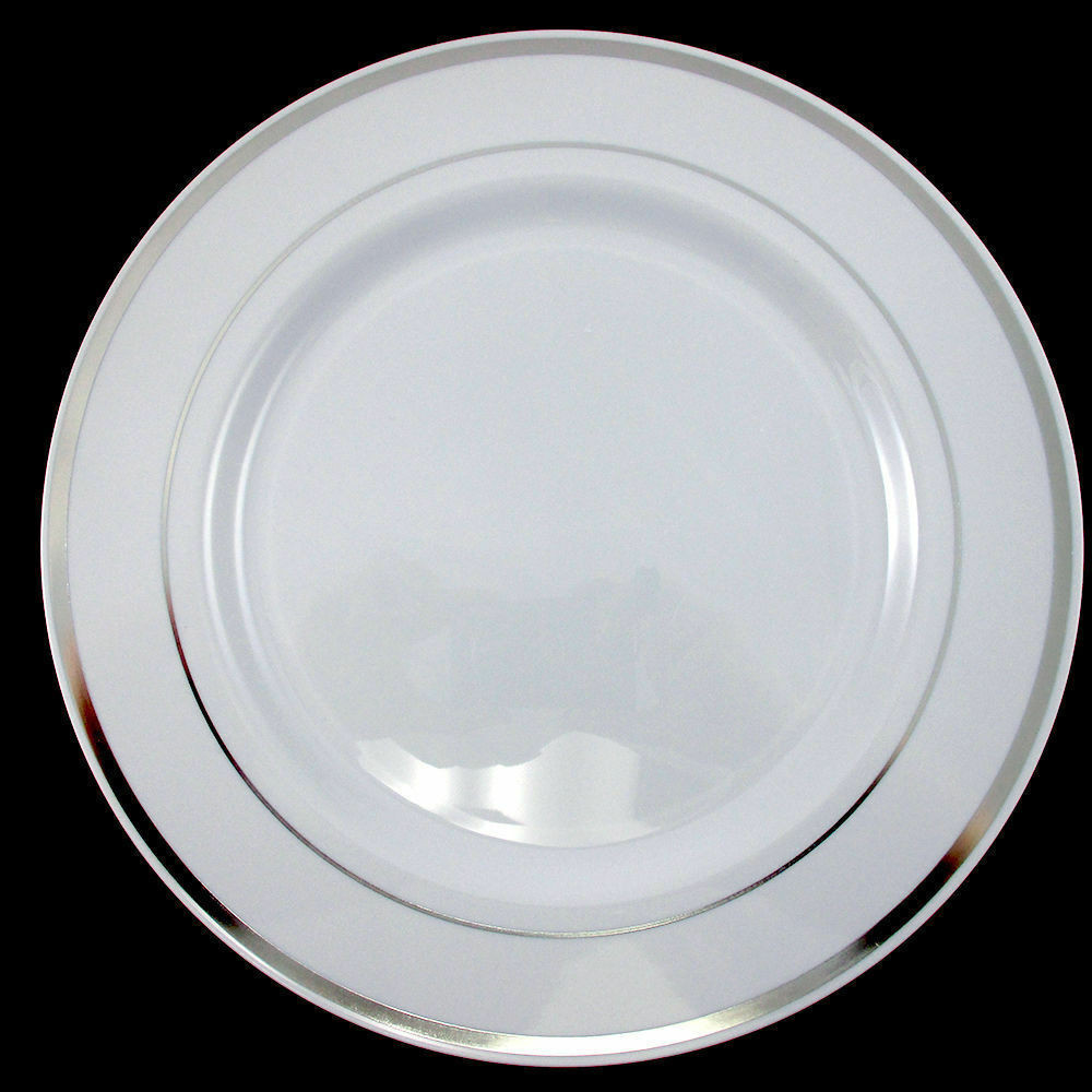 Plastic Dinner Plates
 Dinner Wedding Party Disposable Plastic Plates white