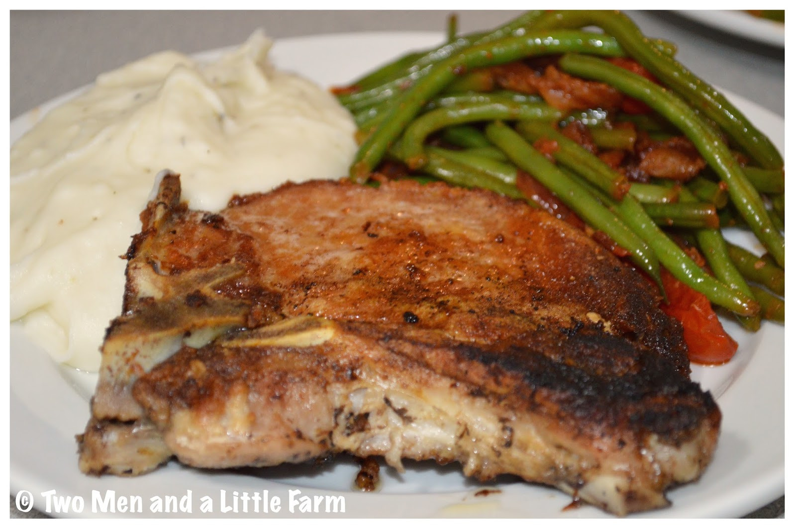 Pork Chop Dinner
 Two Men and a Little Farm July 2015