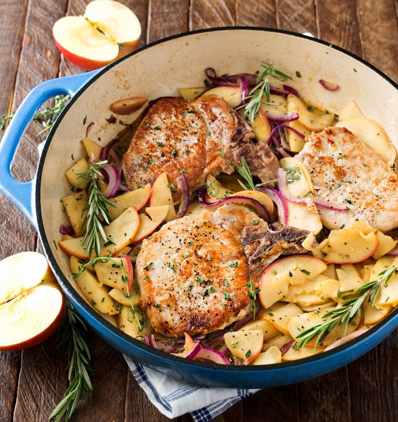 Pork Chops And Apples
 e Pan Pork Chops with Apples and ions The Chunky Chef