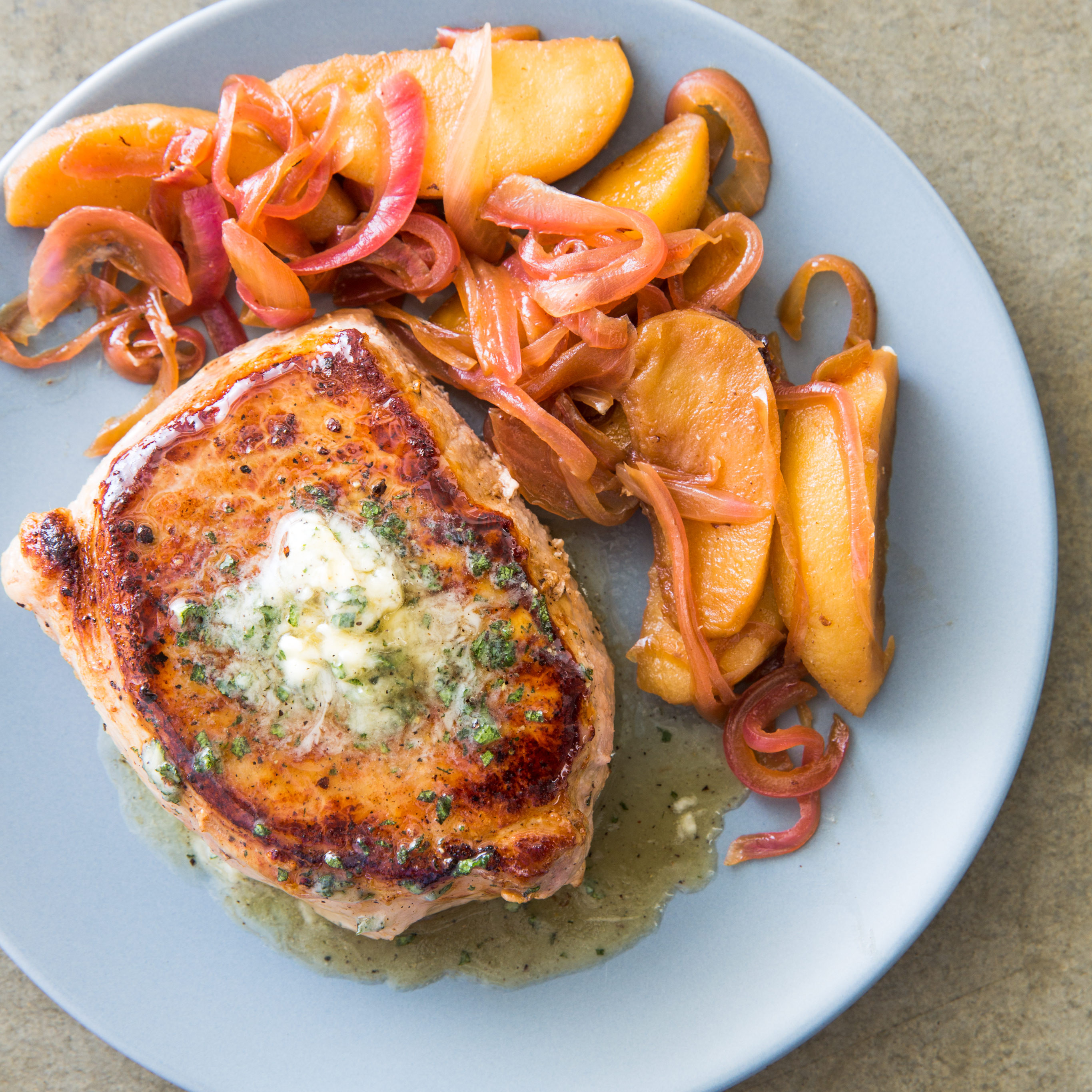 Pork Chops And Apples
 Skillet Pork Chops with Apples and Maple Sage Butter