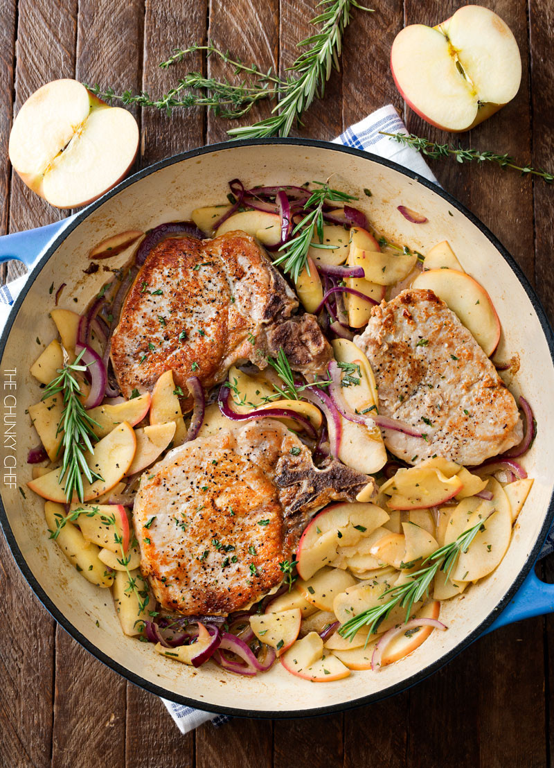 Pork Chops And Apples
 e Pan Pork Chops with Apples and ions The Chunky Chef