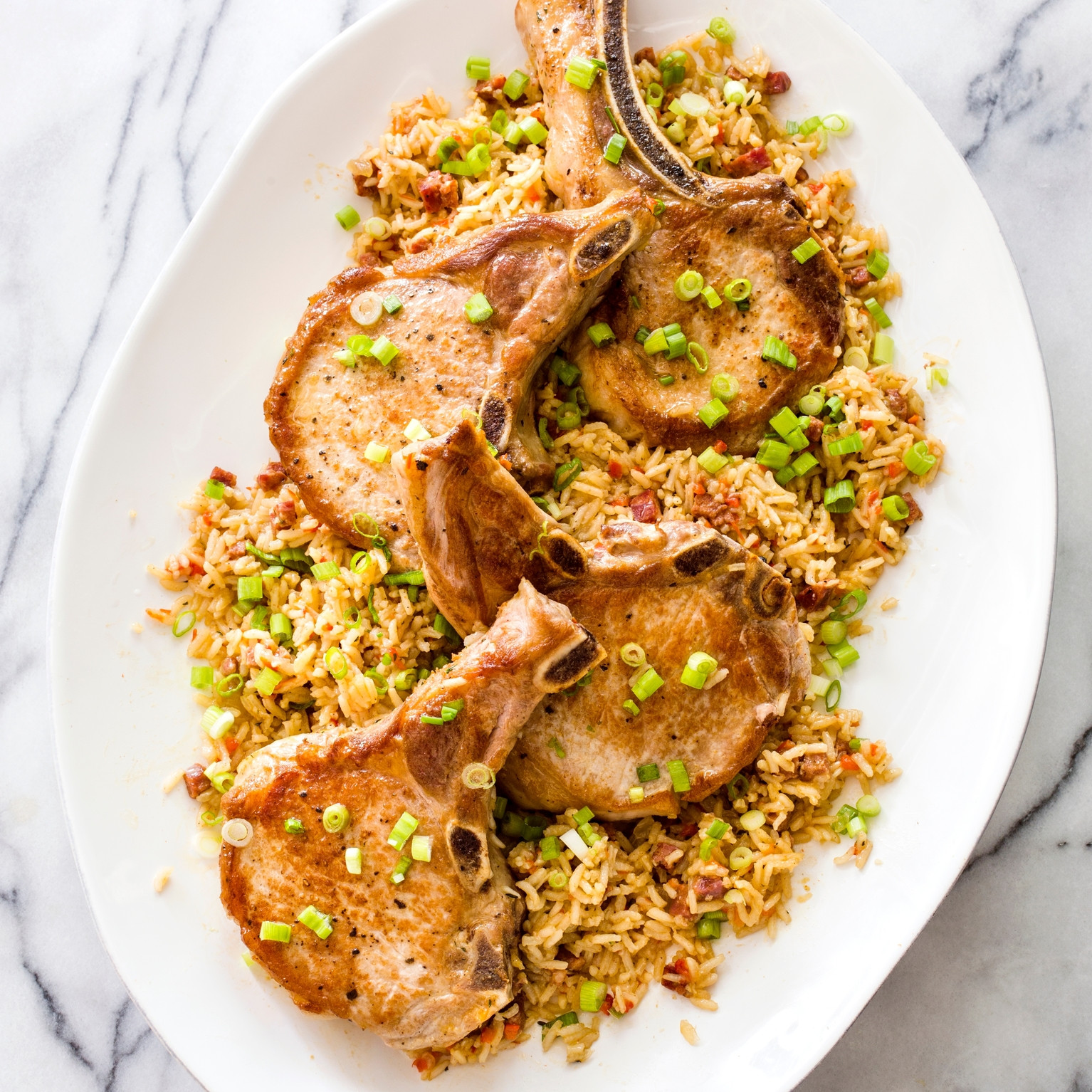 Pork Chops And Rice Recipe
 Cast Iron Pork Chops and Dirty Rice