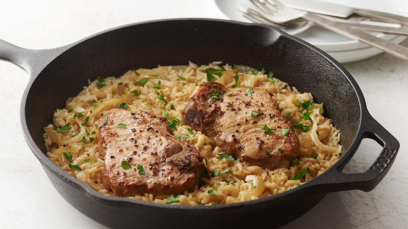 Pork Chops And Rice Recipe
 Skillet Pork Chops and Rice for Two recipe from Tablespoon