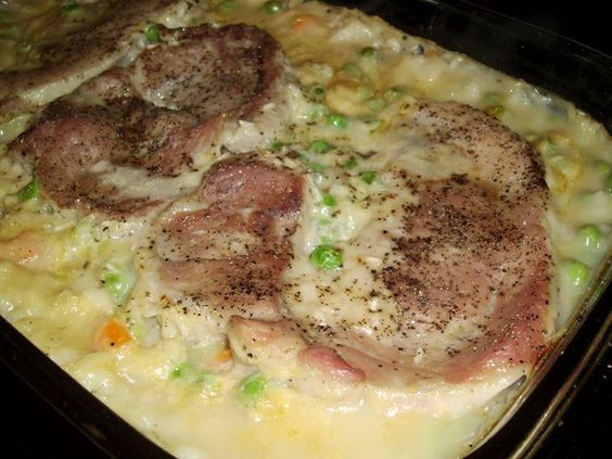 Pork Chops In Mushroom Soup
 pork chops and scalloped potatoes with cream of mushroom soup