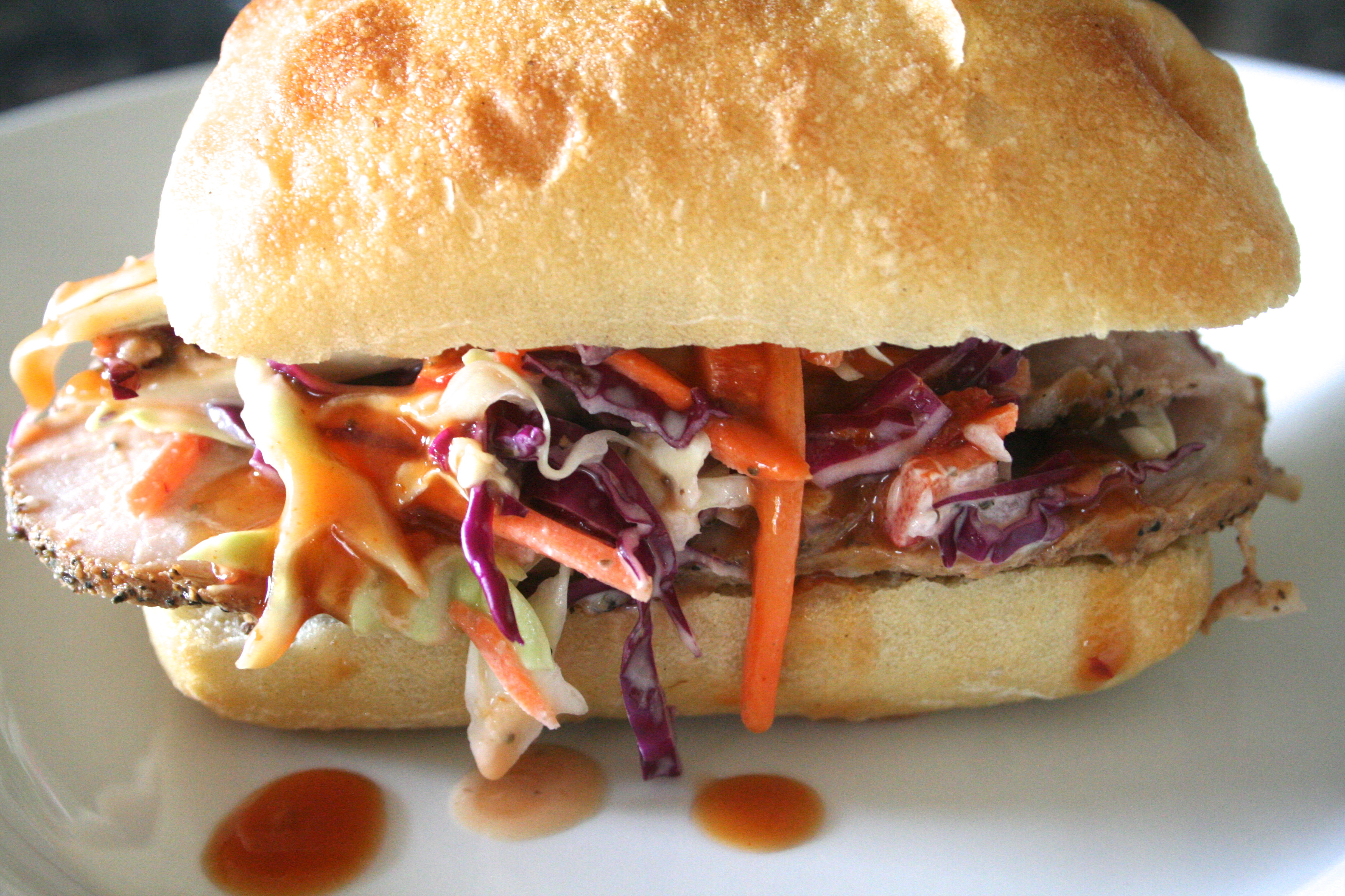 Pork Loin Sandwich
 mouthwatering [smoked pork loin sandwich w homemade bbq