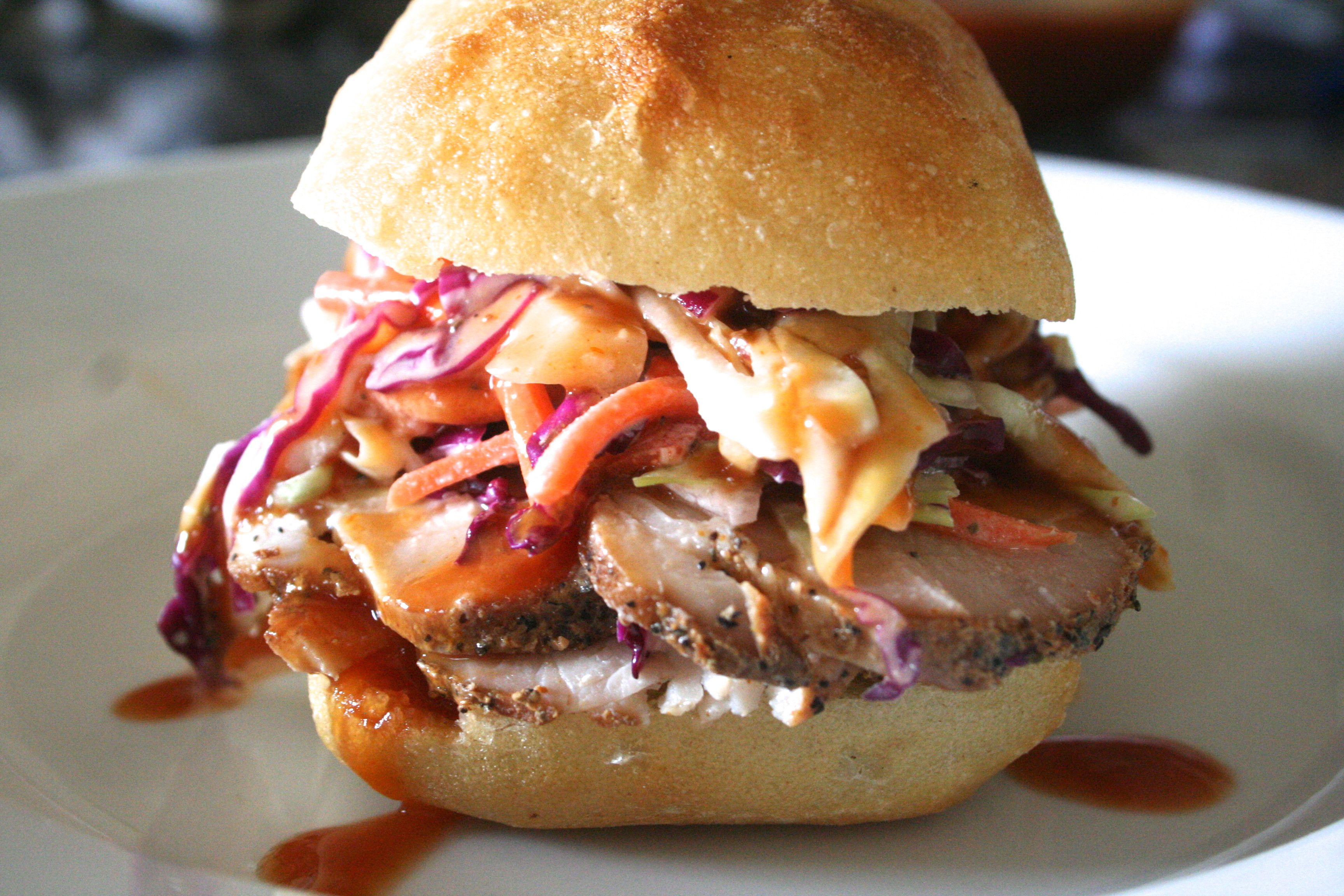 Pork Loin Sandwich
 mouthwatering [smoked pork loin sandwich w homemade bbq